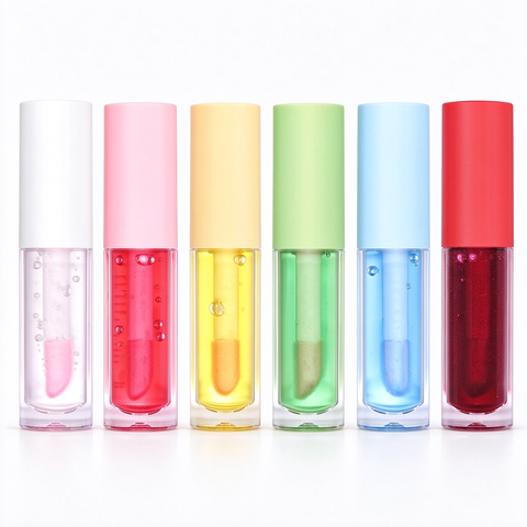 Private Label 6 Shades Fruit Scent Lip Gloss Hydrating Nourishing Color Changing Lip Oil Tint