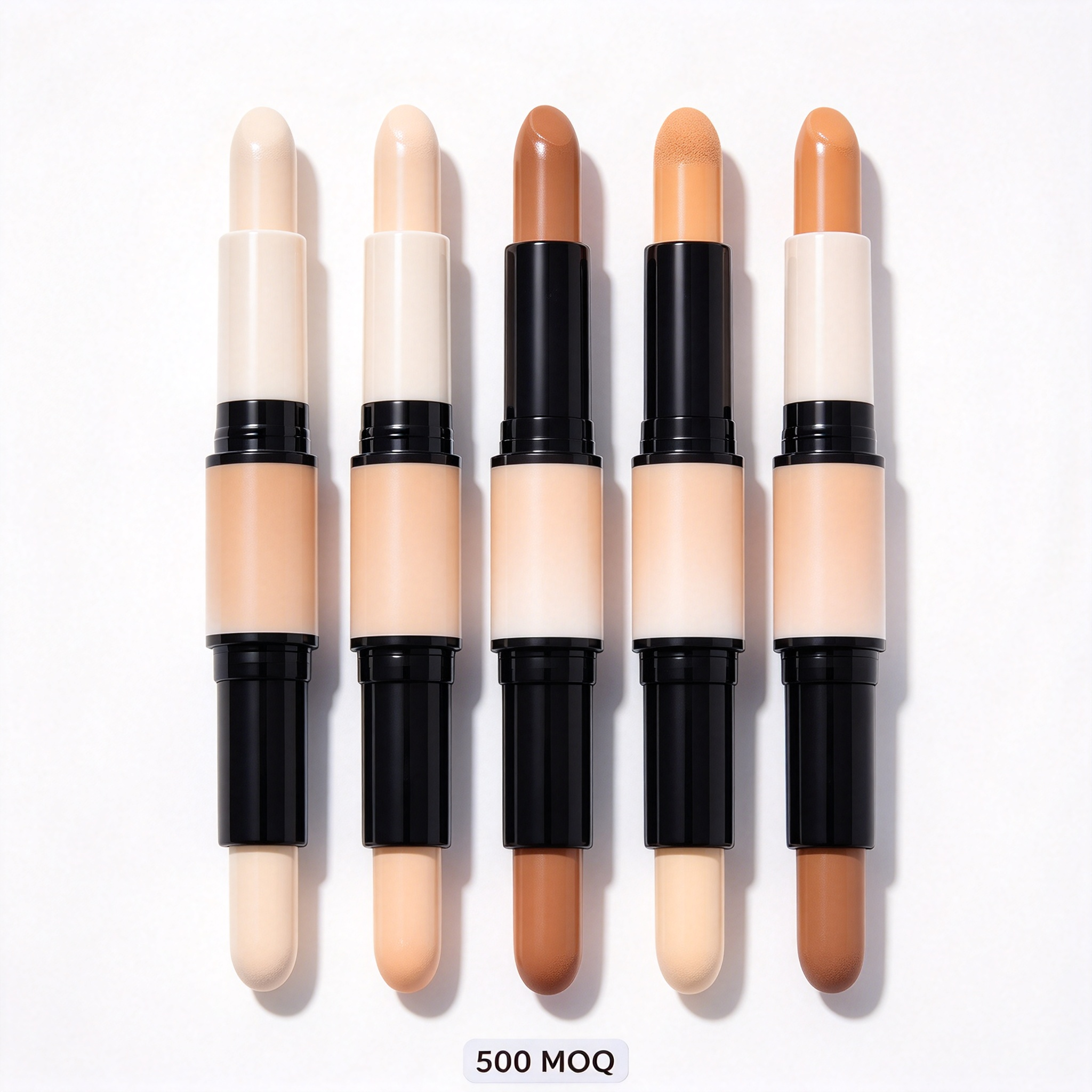 WHY-BEAUTY Private Label Dual Ended Contour & Concealer Stick, Full Coverage Brightening Waterproof Face Makeup Stick, ISO GMPC MSDS Halal Certified, OEM ODM Custom Logo, MOQ 500