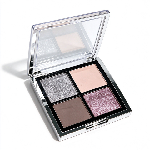 WHY BEAUTY 4 Shades Eyeshadow Palette Matte & Glitter Long Lasting Nude Eye Makeup OEM ODM