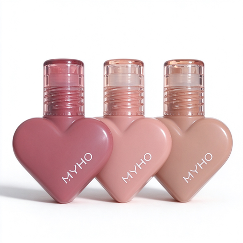 Private Label Matte Lip Gloss Beauty Cosmetics Heart-Shaped Air Cushion Lightweight Silky Smooth Lipstick Minerals Formula