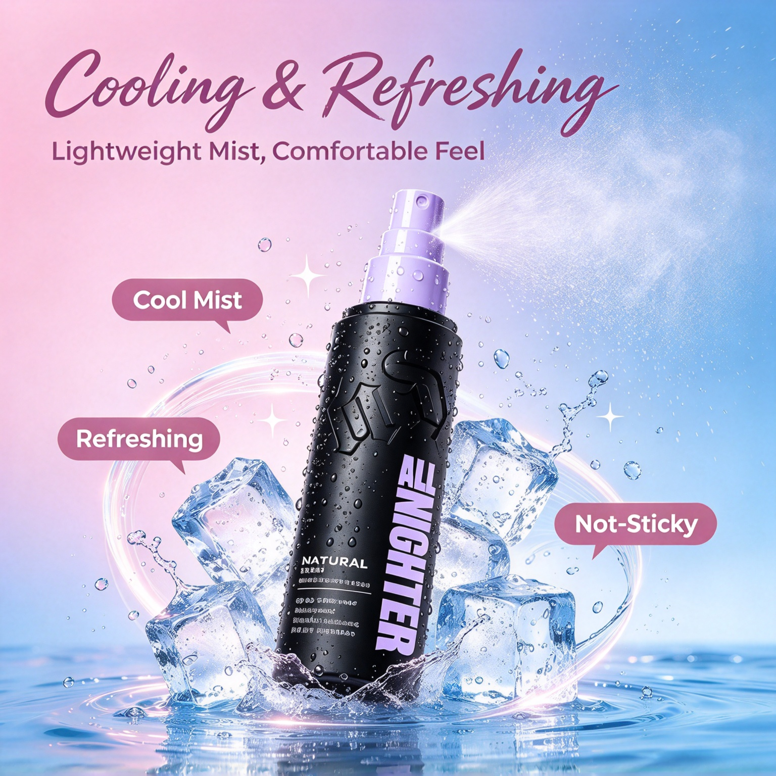 Private Label All Nighter Setting Spray Long Lasting Waterproof Makeup Fixing Spray Vegan Cruelty Free With ISO GMPC MSDS Halal Custom Logo Cosmetic MOQ 500