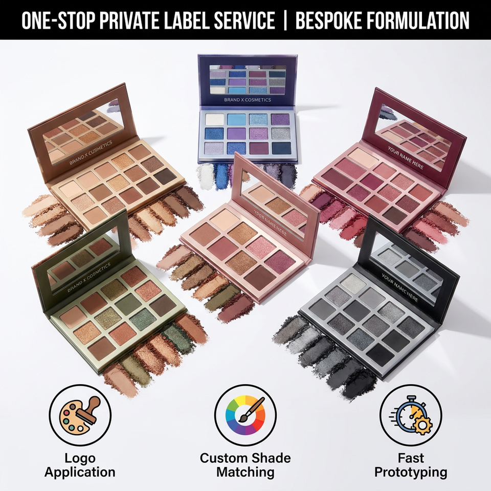 Private Label 12 Color Eyeshadow Palette High Pigment Matte Shimmer Makeup Custom Logo 3-7D Fast Sampling Makeup Factory Price