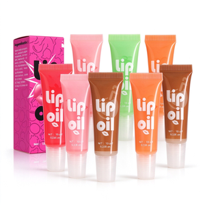 Wholesale 6-Color Glitter Liquid Fruit-Flavored Lip Oil Hydrating Mirror Surface Long-Lasting Nourishing Lip Balm Foreign