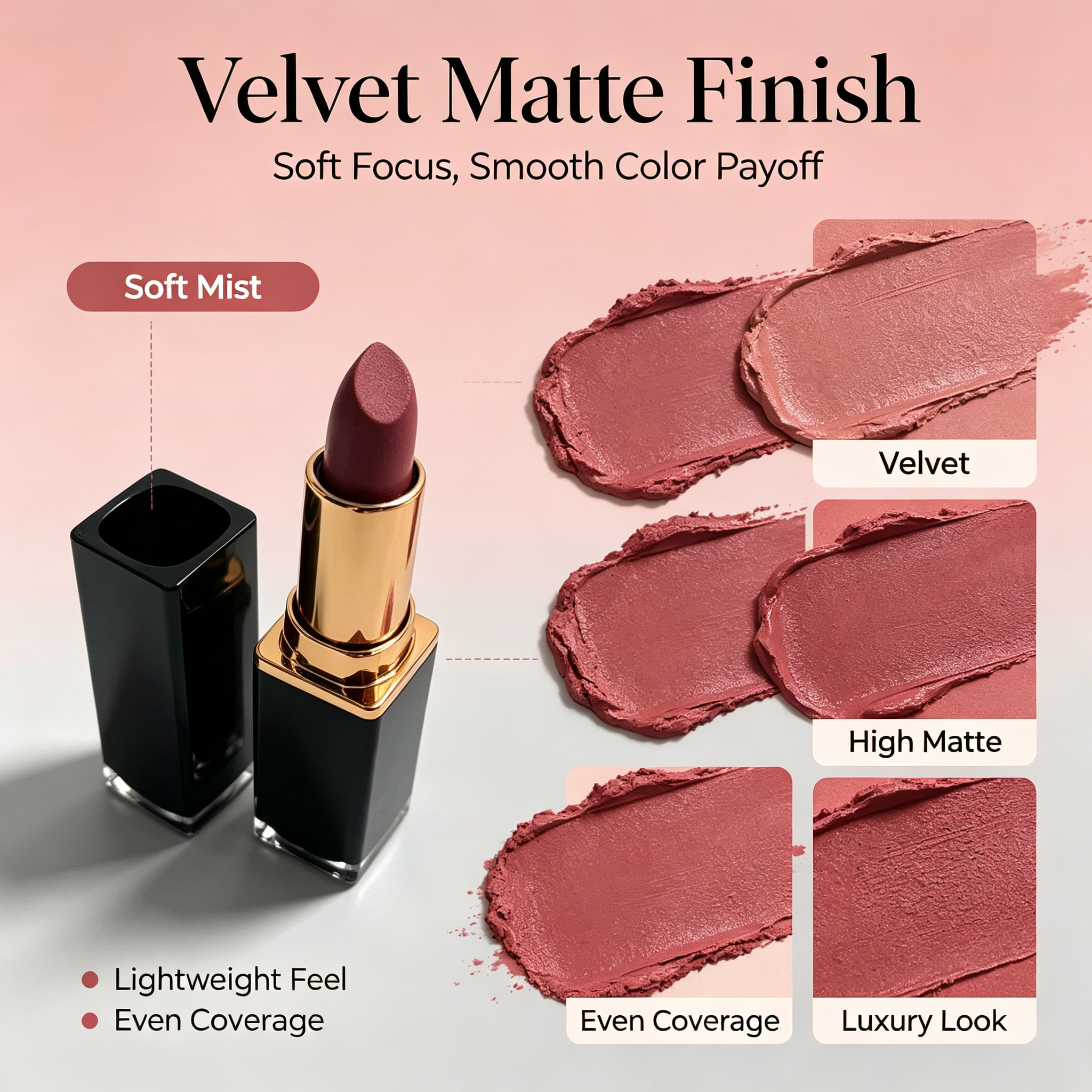 Private Label Matte Lipstick, Silky Smooth High Pigment Lip Stick, Comfortable Long Wear Lip Makeup, Vegan Cruelty Free, ISO GMPC MSDS Halal, OEM ODM Small Batch MOQ500