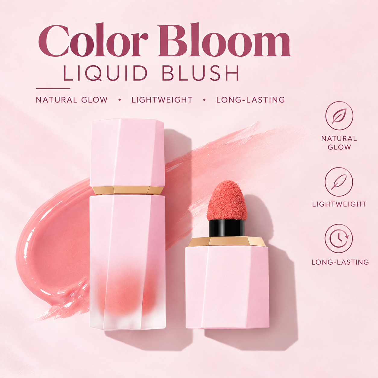 Private Label Liquid Blush, Multi Shade Cheek Tint, Natural Glow Smooth Buildable Liquid Blush, Vegan Cruelty Free, ISO GMPC MSDS Halal, OEM ODM Small Batch MOQ500