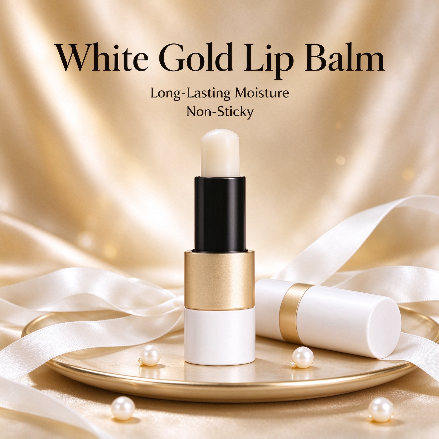 Private Label White Gold Lip Balm Daily Moisture Shiny Smooth Lip Care For Men And Women