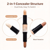 WHY-BEAUTY Private Label Dual Ended Contour & Concealer Stick, Full Coverage Brightening Waterproof Face Makeup Stick, ISO GMPC MSDS Halal Certified, OEM ODM Custom Logo, MOQ 500