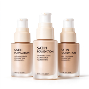 Private Label High Coverage Satin Liquid Foundation Long Lasting Waterproof Facial Makeup For All Skin Types