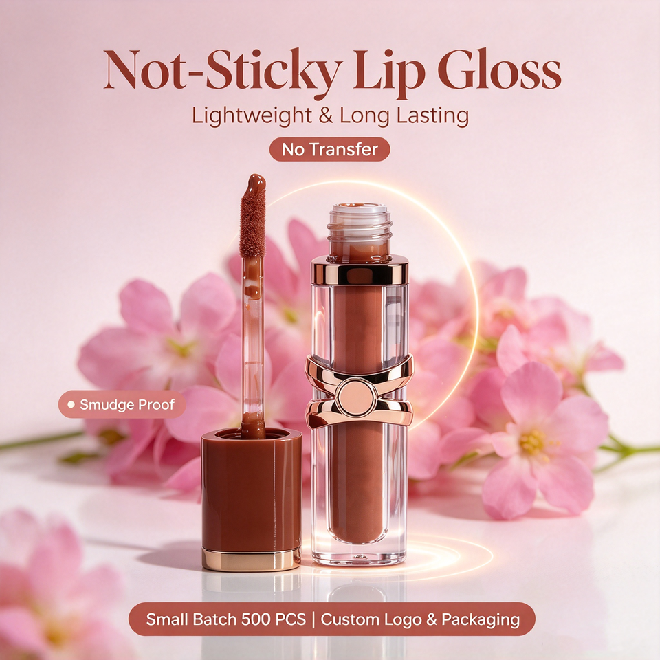 Custom Logo No Transfer Lipgloss Bulk Wholesale Smudgeproof Matte Glossy Lip Gloss for Promotion