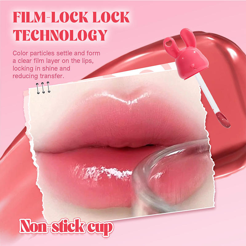 Vegan Liquid Lip Gloss Jelly Mirror Lip Tint with Herbal & Mineral Ingredients Non-Sticky Long Lasting