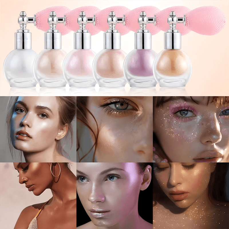 Sparkling Fairy Highlighter Powder Spray Waterproof High Gloss Glitter Body Bronzer Highlight Powder Makeup Shimmering Contour