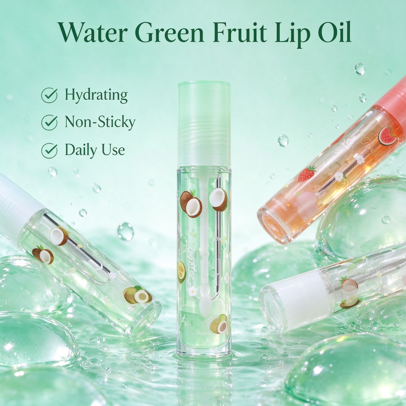 Private Label Fruit Series Moisturizing Non Greasy Lip Oil Long Lasting Nourishing Lip Gloss