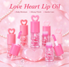 Private Label Love Heart Lip Gloss Daily Moisturizing Glossy Finish Gentle Lip Care Oil