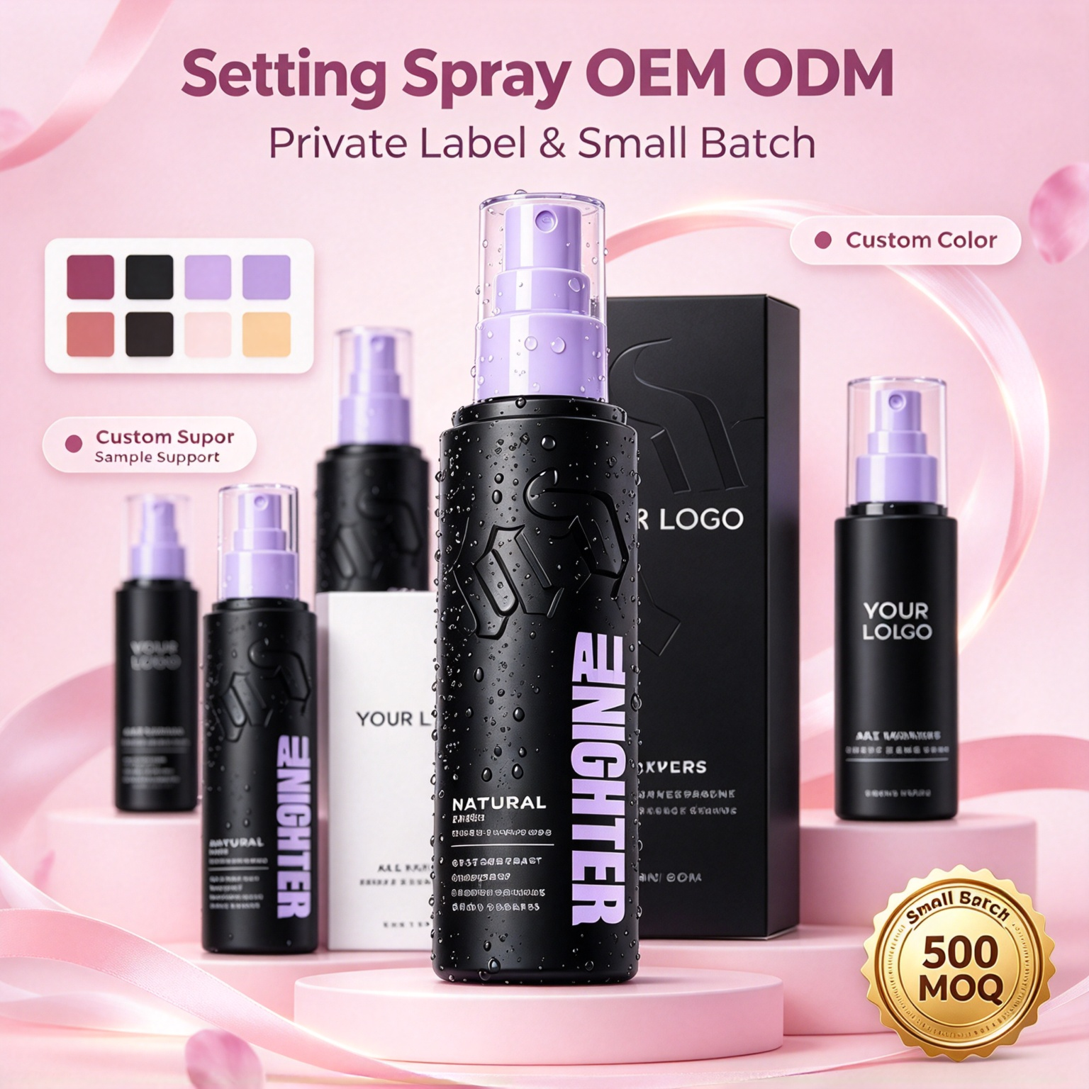 Private Label All Nighter Setting Spray Long Lasting Waterproof Makeup Fixing Spray Vegan Cruelty Free With ISO GMPC MSDS Halal Custom Logo Cosmetic MOQ 500