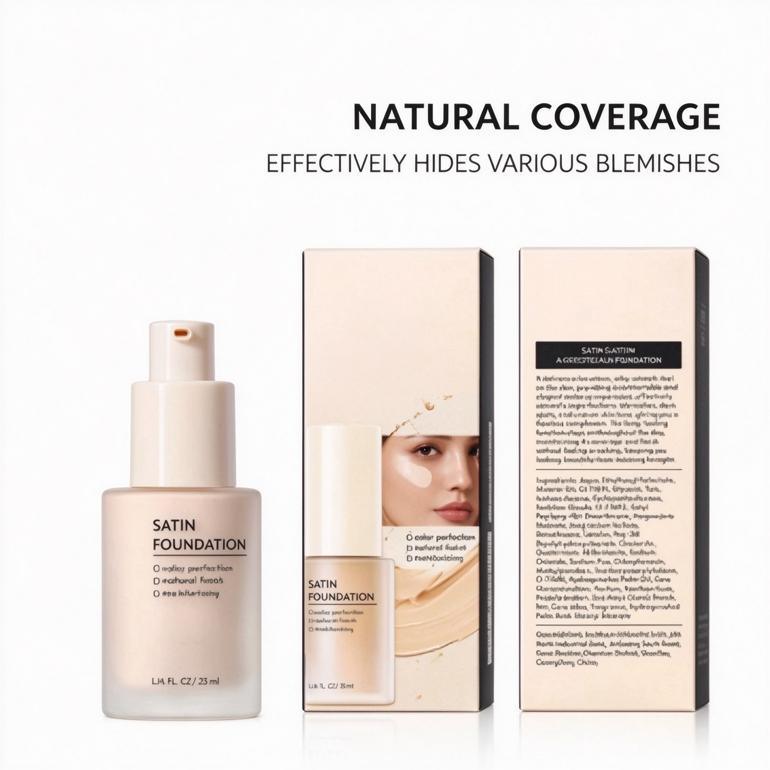 Private Label High Coverage Satin Liquid Foundation Long Lasting Waterproof Facial Makeup For All Skin Types