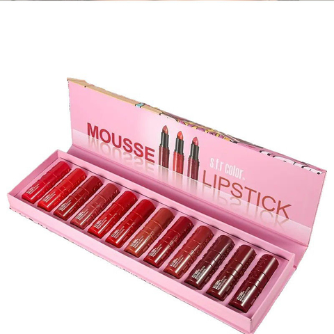 Hot Selling 12-Color Matte Lipstick Set Non-Stick Custom Label Makeup Fashion Wholesale Beauty OEM/ODM Cosmetic