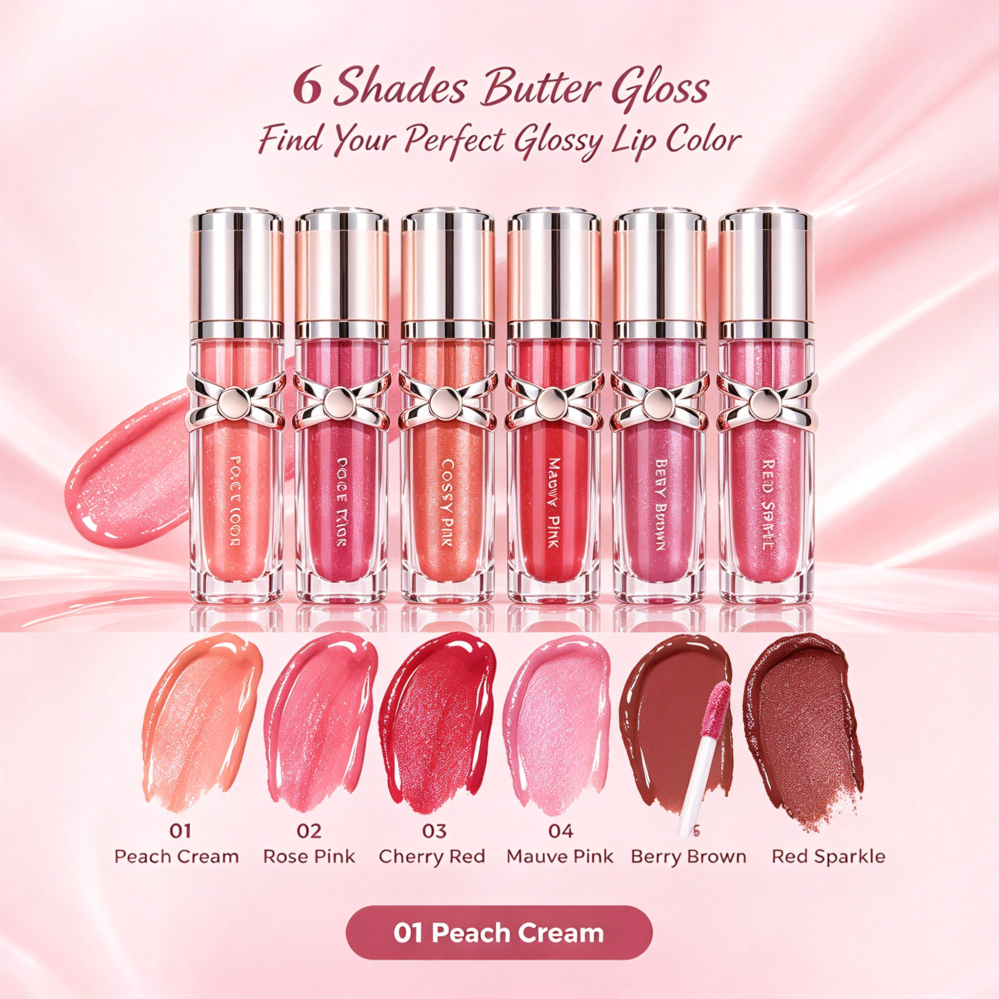 Private Label Butter Lip Gloss Non-Sticky Shiny Hydrating 6 Shades Lip Glaze Vegan With ISO GMPC MSDS Halal Custom Cosmetic OEM ODM Small Batch MOQ500