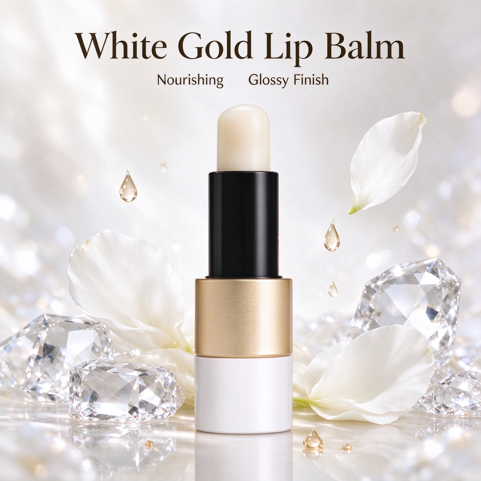 Private Label White Gold Lip Balm Daily Moisture Shiny Smooth Lip Care For Men And Women