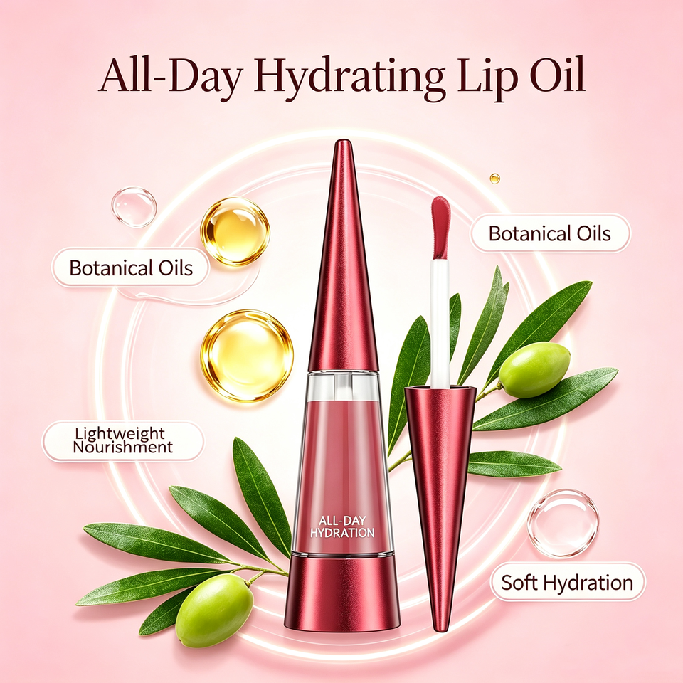 Wholesale All Day Hydration Lip Oil with Natural Plumping Effect for Fuller and More Defined Lips Care Makeup Lipgloss