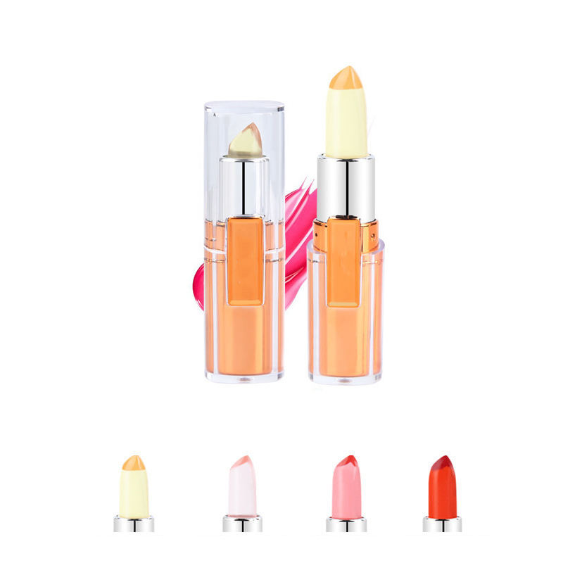 Temperature Changing Organic Herbal Lipstick Moisturizing Waterproof Non-Slipping Color Shifting Lip Balm Vitamin E Fruit Flavor