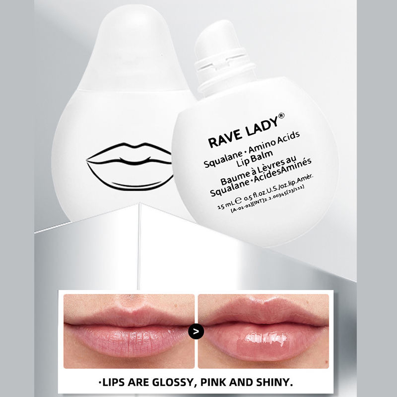 Hydrating Lip Balm with Squalane & Amino Acids Plumping Repairing and Nourishing Formula for Smooth Lips