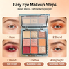 Private Label 9 Shades Eyeshadow Palette, Nude Orange Glitter Mix Eye Makeup, High Pigment Easy To Blend Buildable Color, Vegan Cruelty Free, ISO GMPC MSDS Halal, OEM ODM Small Batch MOQ500